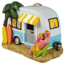 Home Garden Decor New Surfs Up RV Camping Birdhouse Flamingo Too Cool!