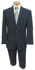 Boys Navy Blue After Six Suit with Flat Front Pants Wedding Ringbearer Church