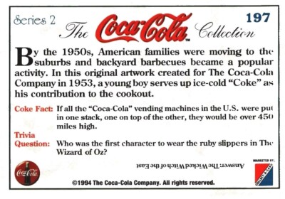 Coca-Cola コカコーラボトル　カード Coca Cola Collection Trading Card #197 | eBay