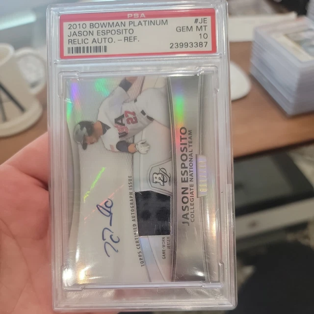 2010 Bowman Platinum Relic Autographs Refractors #JE Jason Esposito/740  PSA 10
