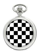 Chequered Checked Flag Racing Pocket Watch
