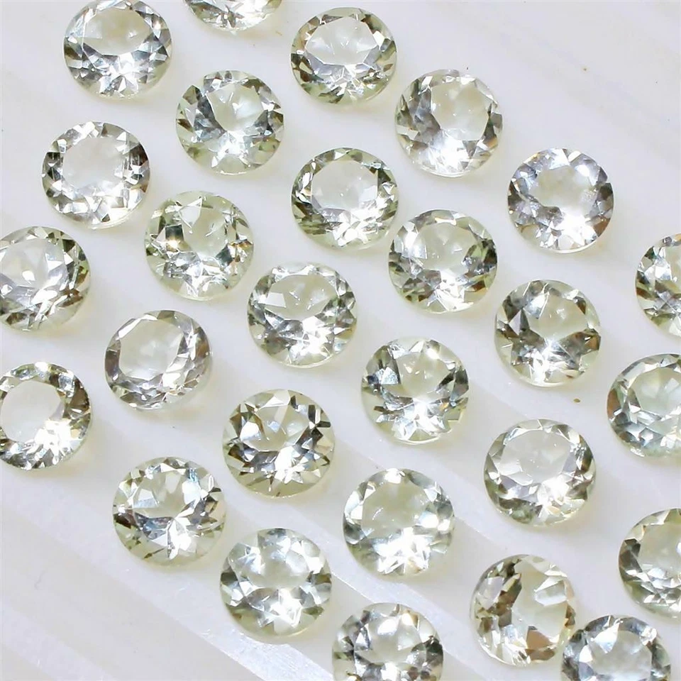 Wholesale Lot 7mm Round Facet Natural Prasiolite Amethyst Loose Calibrated Gems - Image 3 of 4