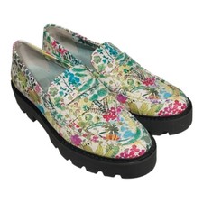 Franco Sarto Balin Floral Preppy Lug Sole Chunky Penny Loafers Size 7.5