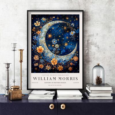 William Morris Druck, Morris Ausstellungsposter, Blue Collection Moon (59e)