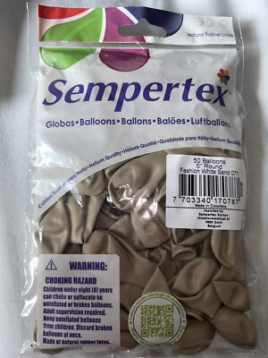 5'' MODE WEISS SAND SEMPERTEX LATEX BALLONS (50ER PACK)