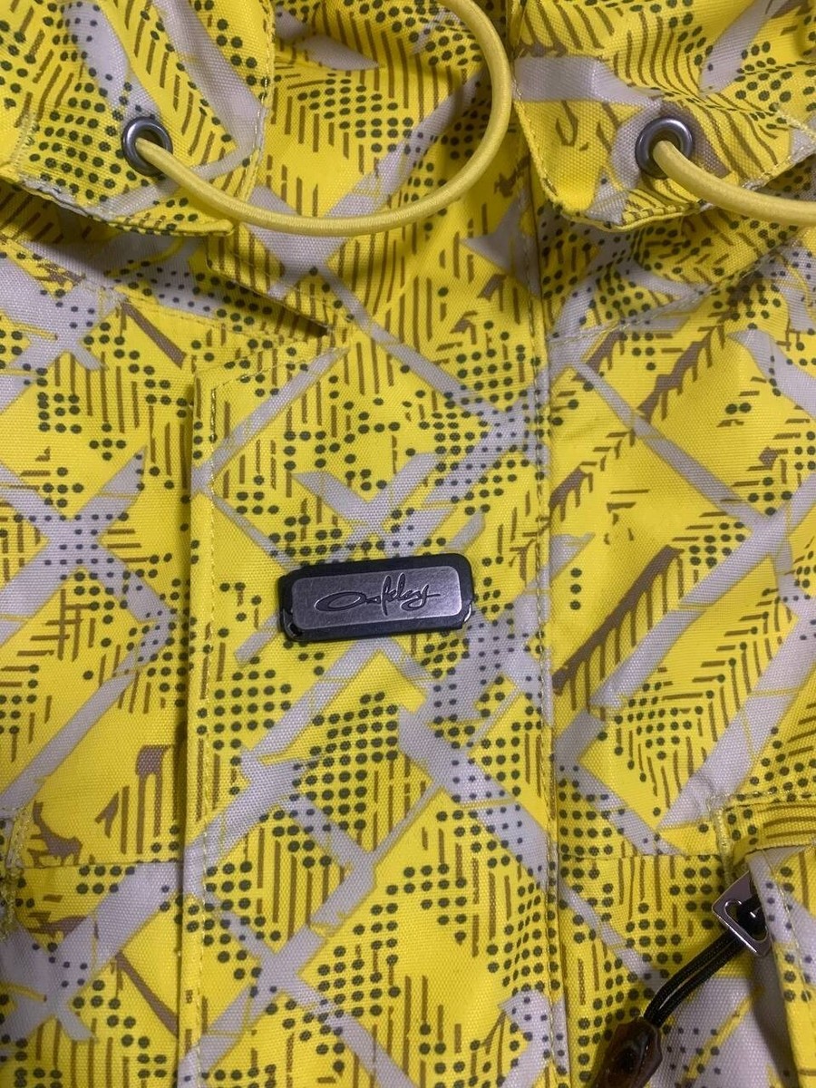 oakley vintage ski jacket hooded yellow men outdoor gorpcore Y2K