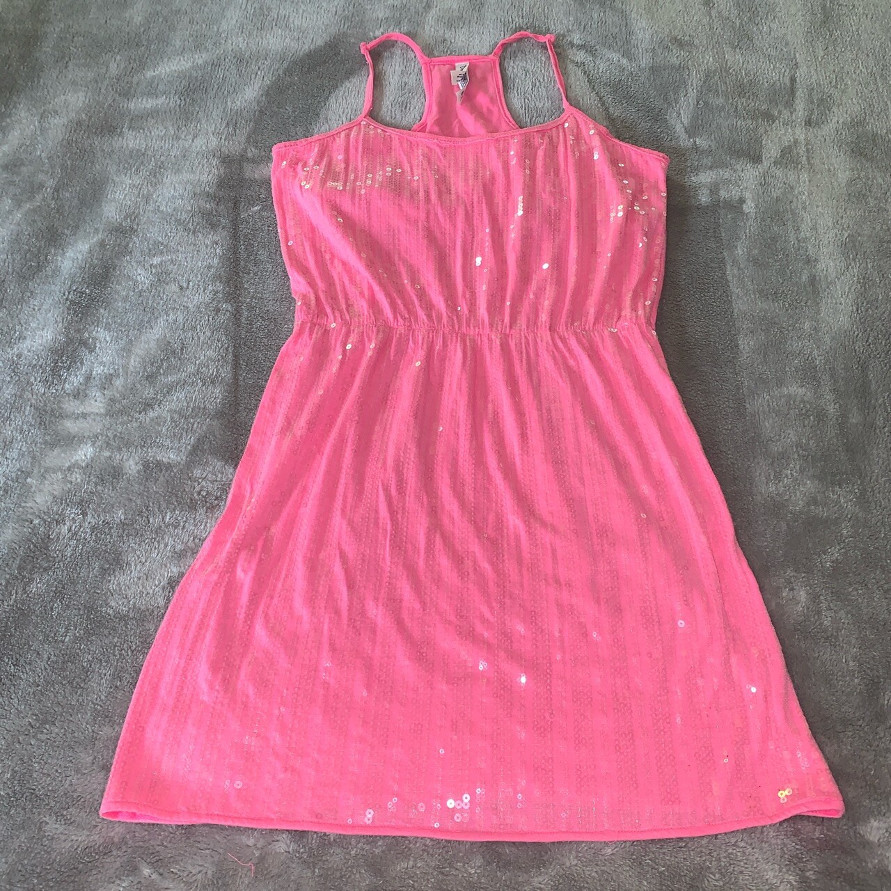 Size Medium Aeropostale Solid Pink Fully Sequined… - image 1