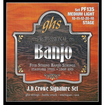 GHS J.D. Crowe Signature 5 String Banjo Medium Light Strings