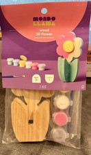 Mondo Llama Wood 3-D Paint Your Own Flowers With Paints Brush