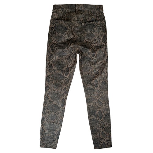 J Brand High Waist Coated Skinny Jeans Size 25 Snakeskin Exposed Button Fly Sexy - Picture 5 of 15