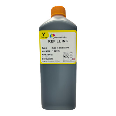 1 liter Yellow eco solvent ink for mutoh roland mimaki Epson hp refill