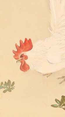 JAPANISCHE MALEREI AUFHNGER ROLLE JAPAN Huhn Hahn Hahn Bambus f902 |  eBay.de