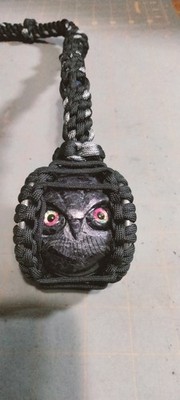 OWL  CARVED INTO STONE  paracord 550 Get back whip Please use responsibly