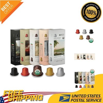 100 Count Organic Espresso Pods for Nespresso : Ristretto, Roma & More