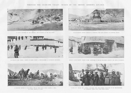 Scenes on the British Advance in The Tibetan Campaign - Antique Print 1904