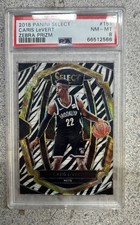 PSA 8 Graded 2018-19 Panini Select Caris LeVert Premier Level Zebra #151 NM-MT