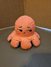 5" TeeTurtle Reversible Angry Orange And Happy Blue Octopus Plush