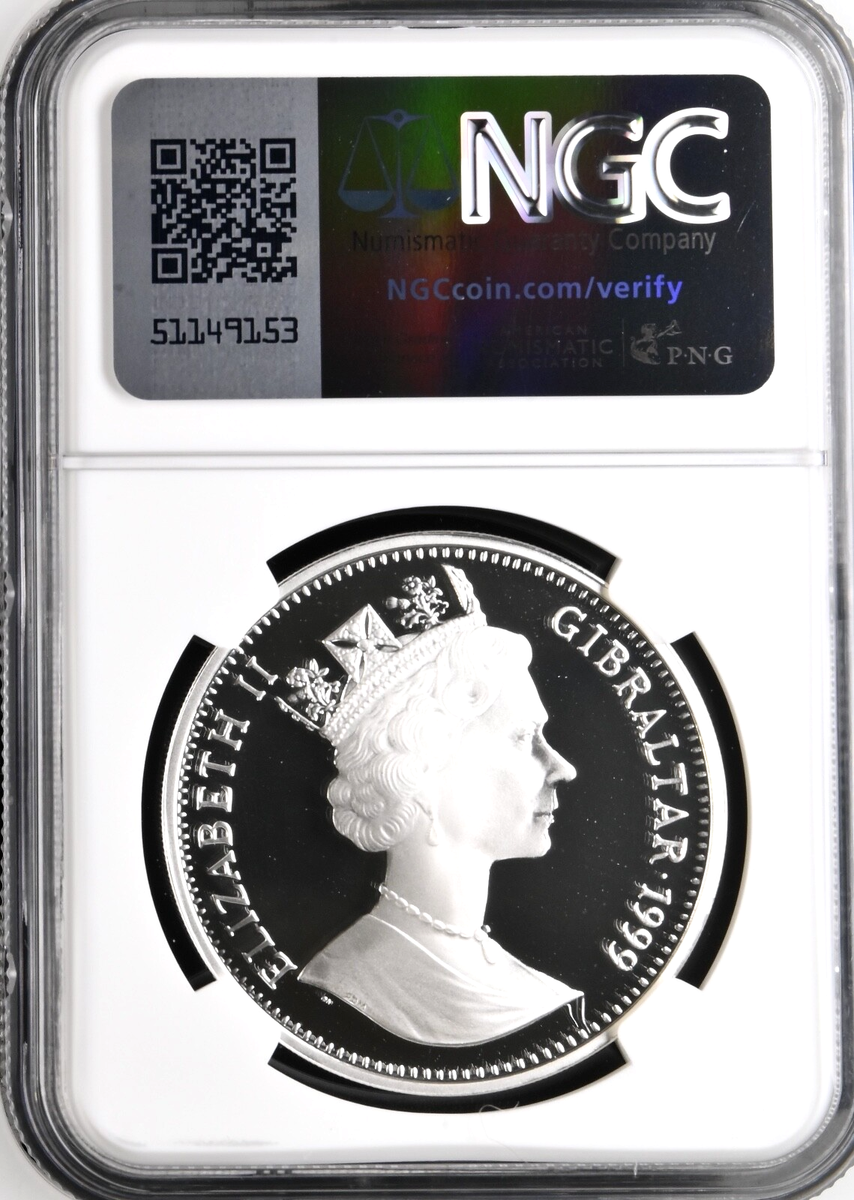 1999 Gibraltar 1 Crown Life of Queen Elizabeth Royal Marriage