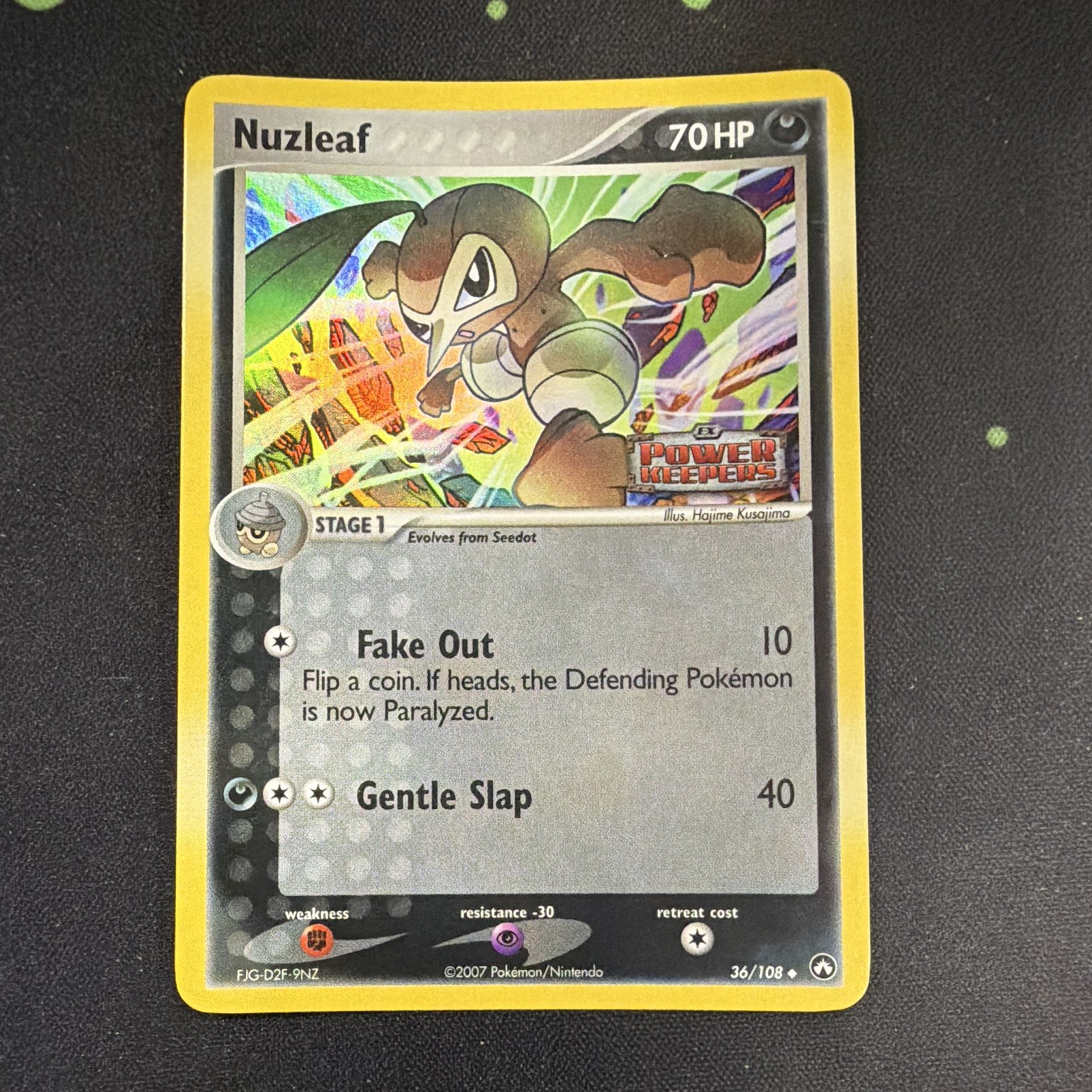 Pokemon TCG Nuzleaf 36/108 Power Keepers Reverse Holo Near Mint (2007)