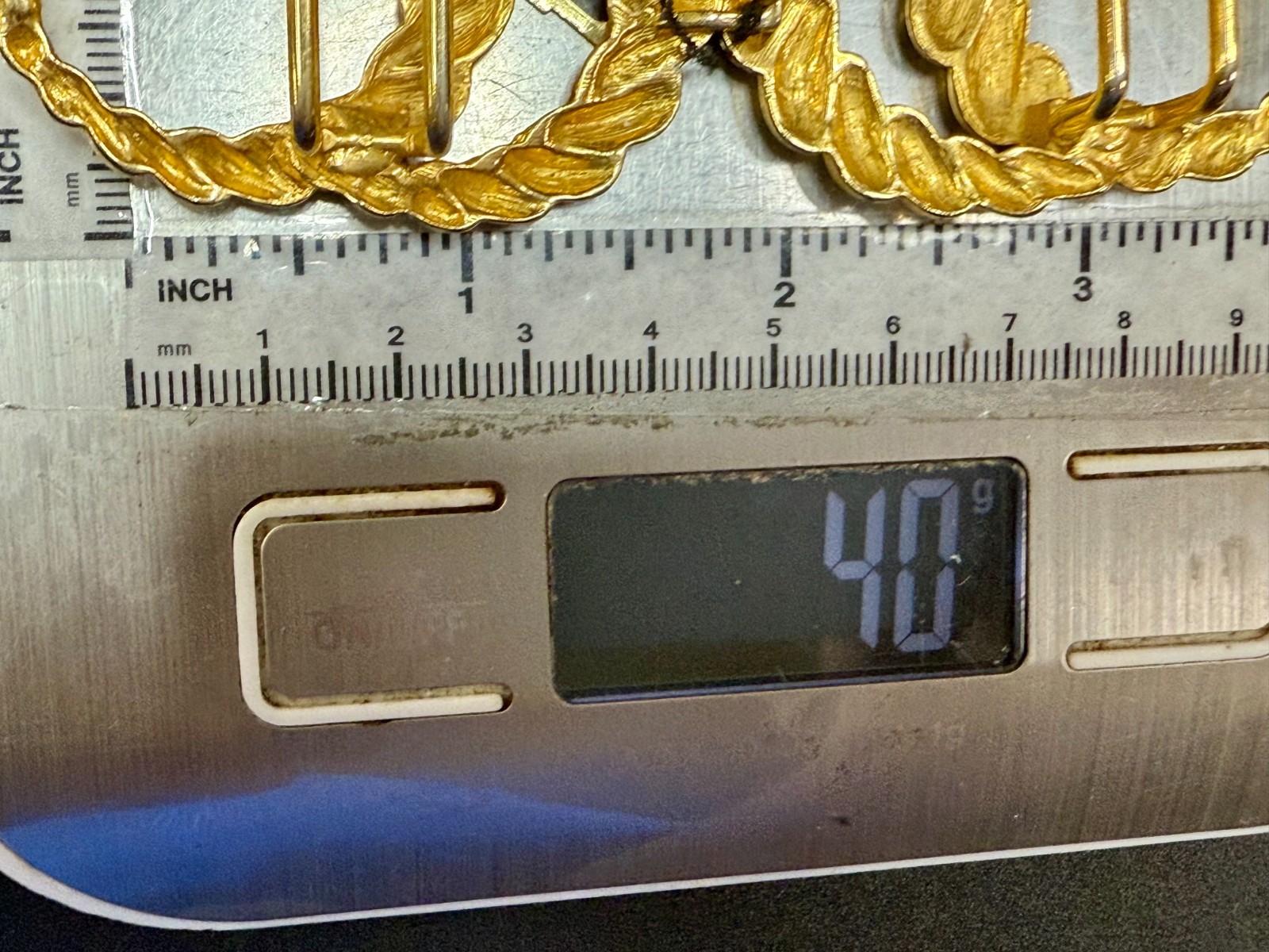 Twisted Rope Openwork Interlocking Two Piece Gold… - image 7