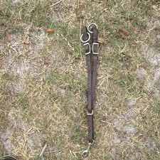 Fourchette d'entraînement cheval western cuir marron avec quincaillerie argentée