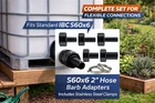 IBC Tank Adapter S60x6 1/2"-2" Hose Tail Connector Water Butt Fitting