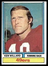1974 Topps Card Baseball Ken Willard San Francisco 49ers #19 EX+