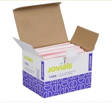 1000 Pack White Red Plastic Coffee Stirrers Straws Stir Sticks 5.25 Inch