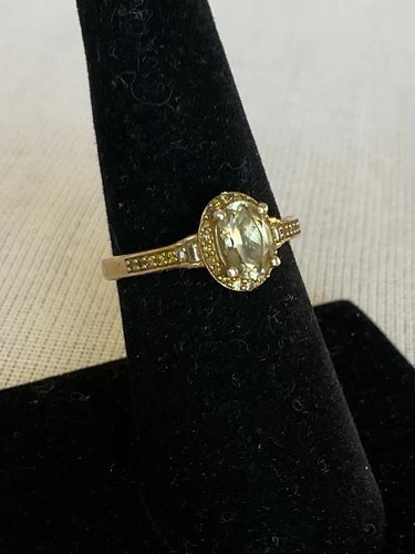 D’jiy 925 Sterling Silver Citrine Ring Size 7 Vintage State Jewelry