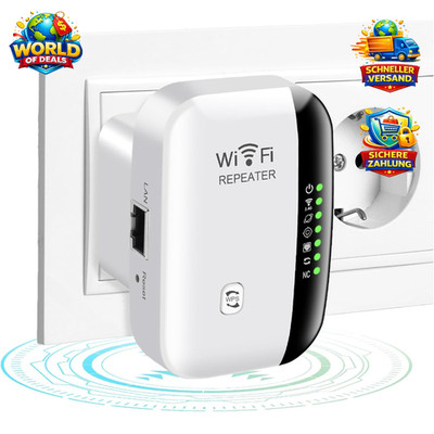 WLAN Repeater 300 Mbit/s 2,4 GHz Verstärker Long Range mit Ethernet Port für