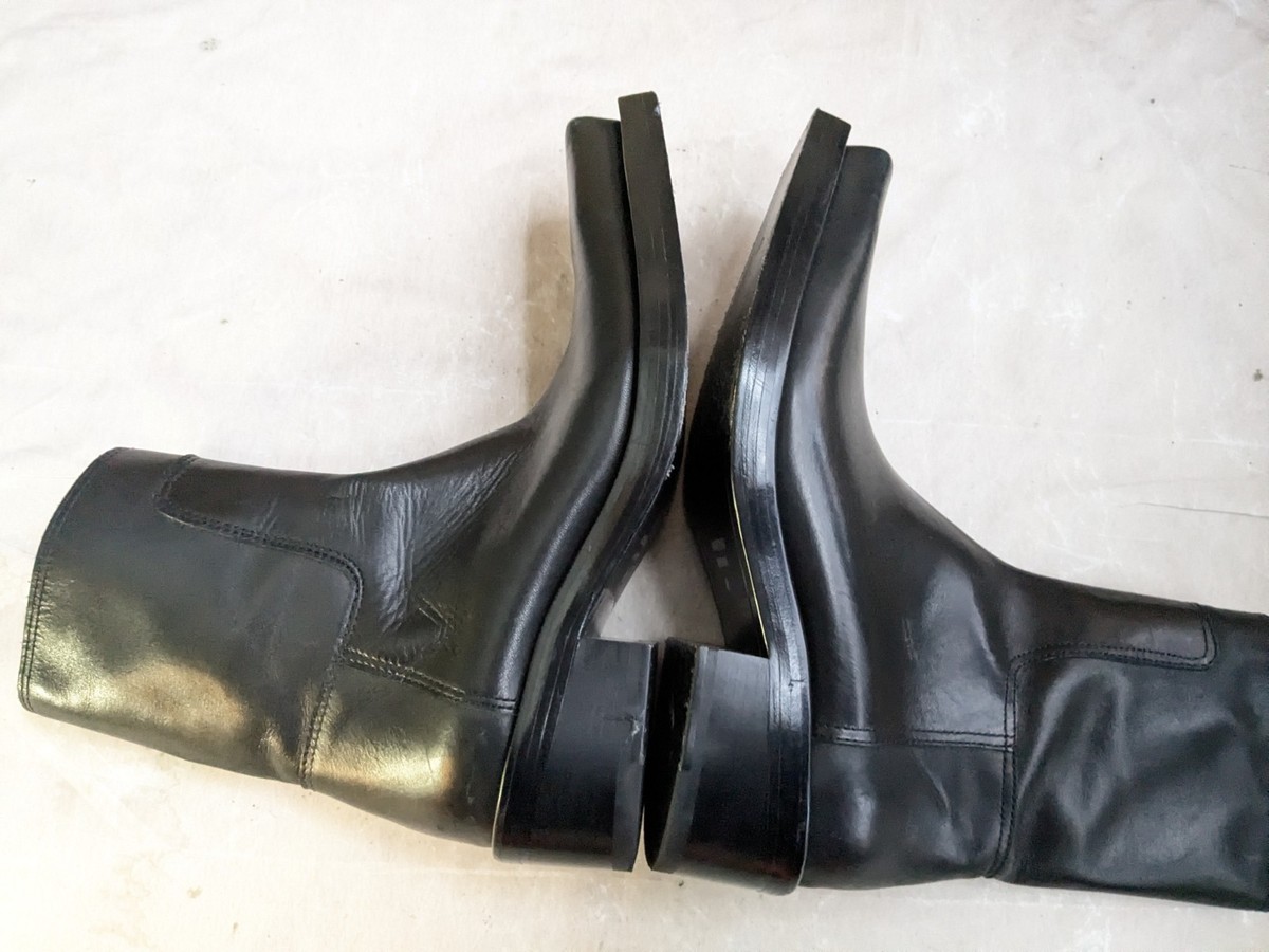 Balenciaga Santiago Side Zip Boots Black Men 10 43 Leather Italy