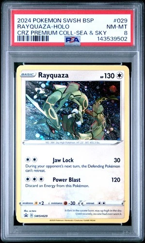 2024 POKEMON SWSH BLACK STAR PROMO #029 RAYQUAZA-HOLO PSA 8