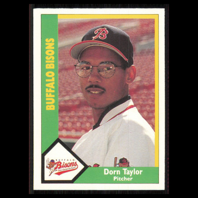 Dorn Taylor #10 1990 CMC Minor League Buffalo Bisons Baseball Card MLB NM