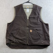 Carhartt Sherpa Lined Vest Men s XXL V26 DKB Brown