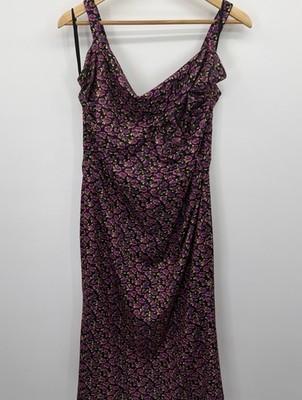 Bettie Page by Tatyana Pinup Purple Floral 3XL Midi Wiggle Dress Retro VTG