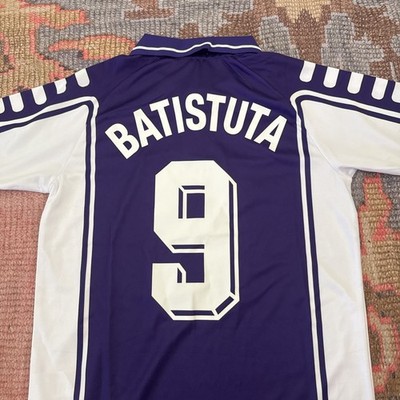 【正規97-98FILA Fiorentina L/S BATISTUTA#9】 Batistuta #9 Fiorentina 1997-98 Home Long Sleeve Jersey