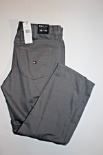 TOMMY HILFIGER TH FLEX GREY STRAIGHT LEG STRETCH CHINO PANTS SZ: 36 X 30 NWT