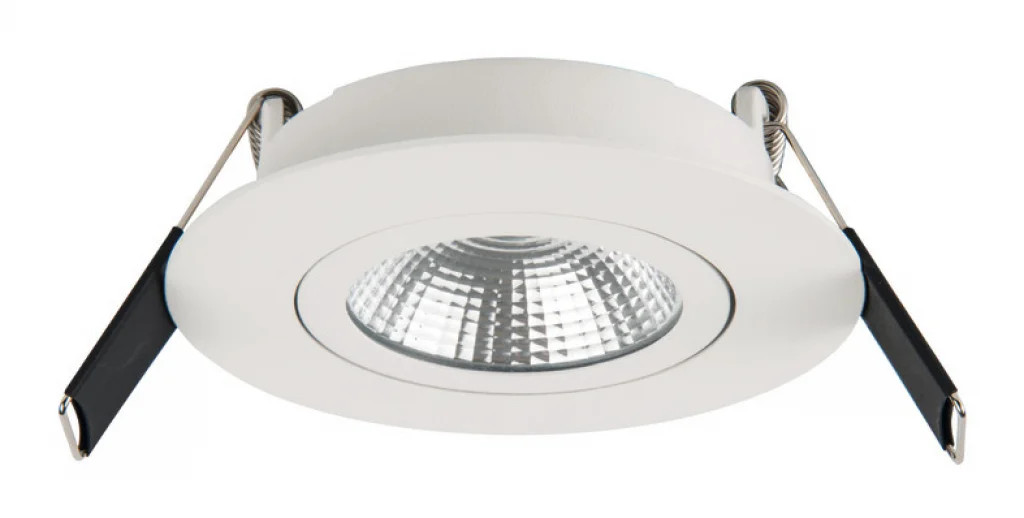 Downlight White Lux Ultra Slim Tilt 6.5w LED Matt IP40 3000K 650lm Integral