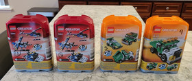 Lego Creator 5865 Mini Dump Truck & 5864 Mini Helicopter 3 in 1  Lot of 4