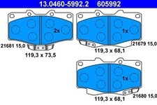 Ate 13.0460-5992.2 BREMSBELAGSATZ TOYOTA P. HILUX/LAND CRUISER 2,4-4,2 D 90-05 f