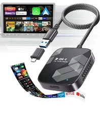 3-in-1 Wireless CarPlay Adapter, Car TV Mate Pro Max