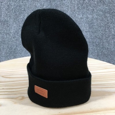 Levis Winter Cuffed Beanie Hat Unisex Black One Size Adjustable Knitted Acrylic