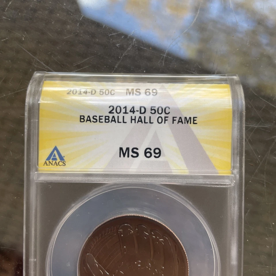 2014-D Baseball Hall of Fame Commemorative Half Dollar ANACS MS69  - Image 2 of 4