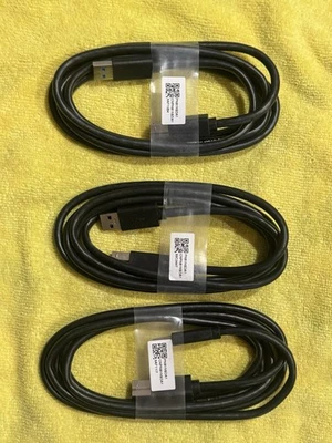 Lot of 3x Dell PN81N$HA1 USB 3.0 Type A Male to USB 3.0 Type B Male Cables 6ft - Image 1 of 4