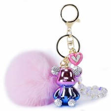 Bear Keychain, Cute Keychains for Women, Pink Car Accessories for Light Pink