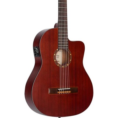 Ortega RCE125MMSN Performer Series Thinline A/E Classical Guitar, Mahogany Top