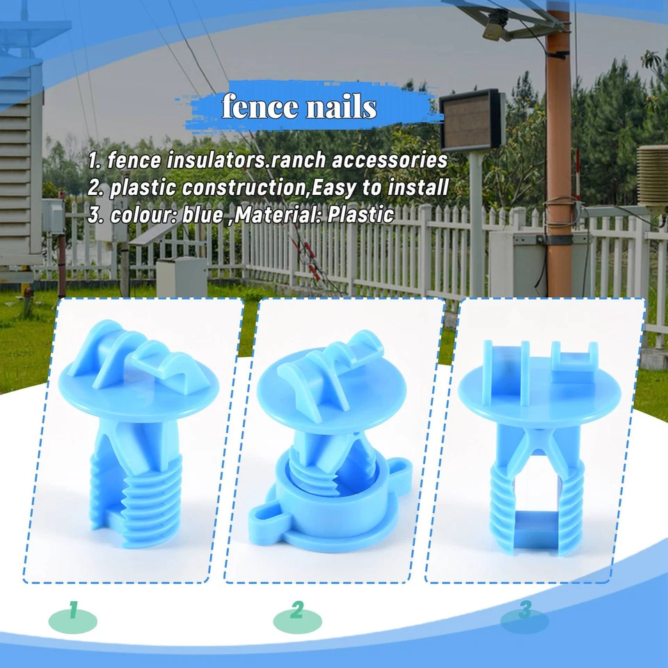 2X(100 Pezzi Recinzione Elettrica Isolatori Filo Impulso Recinzione Elettronica Accessori M6408 - Immagine 2 di 4