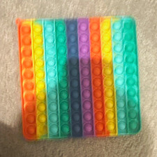 Rainbow Pop It Bubble Silicone Fidget Tactile Sensory Toy, Ages 3 