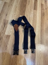 Perry Suspenders men's navy blue elastic hook-end Made In USA