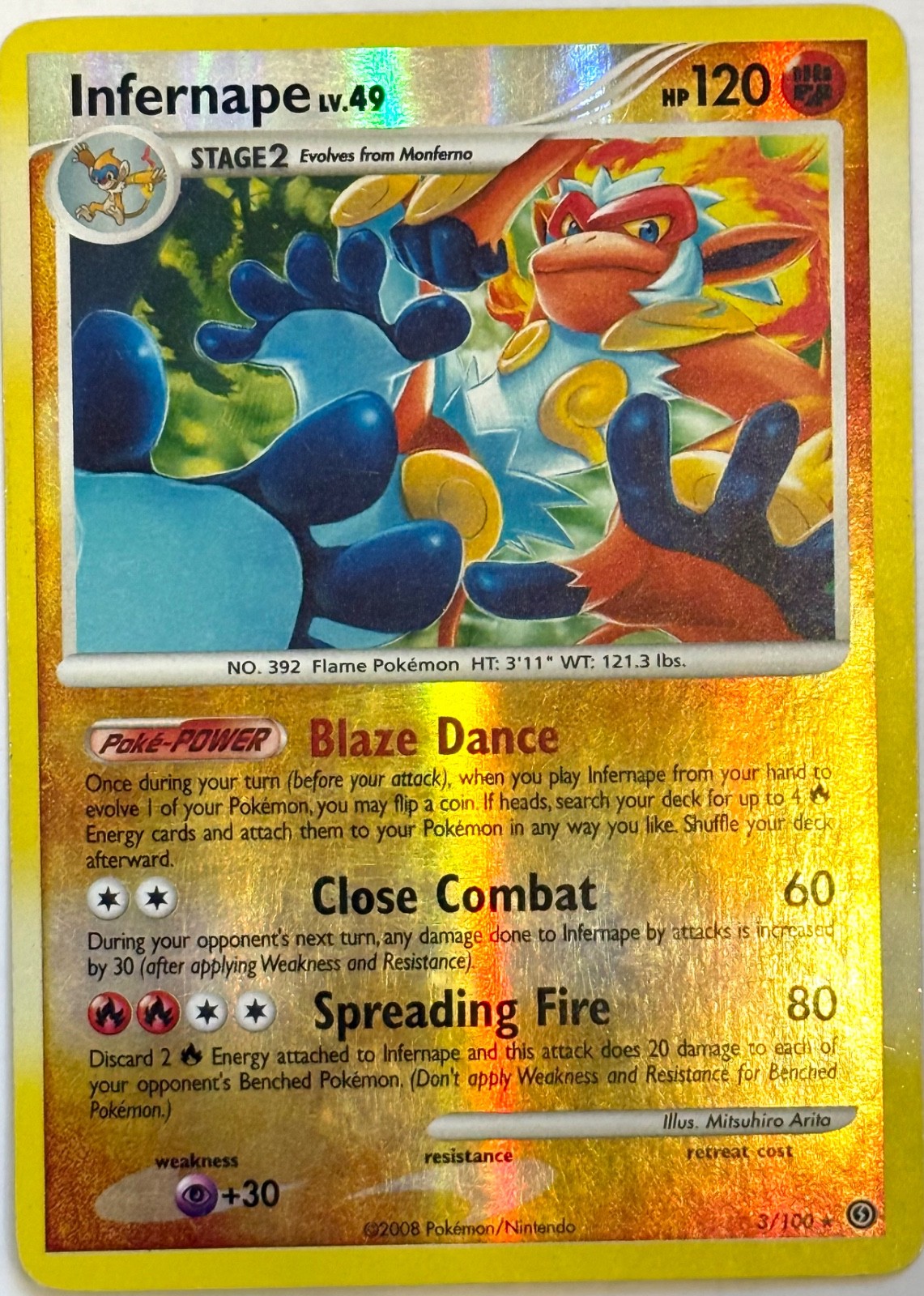 Infernape 3/100 Stormfront Reverse Holo